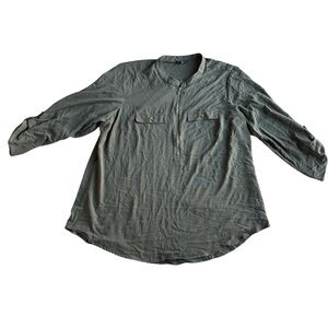 Unique Spectrum Women’s Long Sleeve Green Shirt 3/4 Sleeve Casual Size 3X‎